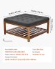 VEVOR 34.5” Large Square Ottoman Coffee Table with Storage Shelf and Button-Tufted Top