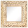 19” Hand Carved Solid Mango Wood Mirror with Color & Grain Variations for Each Mirror