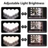 White Vanity Set with Makeup Table, 10 LED Bulbs, 3 Tone Light Settings, 3 Storage Shelves,, 2 Table Drawers and Cushioned Stool