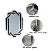 Crystal Crush Diamond Frame Mirror with Polished Glass Panels and Handcrafted Three Dimensional Design
