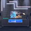 Fashion TV Stand Entertainment Cabinet Center with LED Light Belt, 1 Drawer & 2 Doors and Remote Control