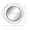 HOMCOM 25.6" Circle Wall Mirror with Black Metal Asymmetrical Design