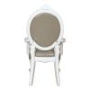 Set of 2, Taupe and Bone White Arm Chairs with Ornate Scrolled Legs and Contoured Nailhead Trim
