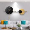 35.4" Modern Hand Painted Metal Digital Wall Clock with Geometric Design and Silent Quartz Movement