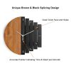 11.8" Rustic Abstract Wood Wall Clock with Multi Hanging Options and Adjustable Splicing Shape Design