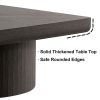 Modern Wood Nesting Coffee Table Set, 2-Piece with Cylindrical & Fluted Pedestal