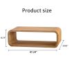 Modern Open-Frame Elegant Curved Light Wood Coffee Table with Open Bottom Storage Shelf