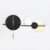 35.4" Modern Hand Painted Metal Digital Wall Clock with Geometric Design and Silent Quartz Movement
