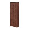 Tall Storage Cabinet with 8 Doors, 4 Compartment Shelves and Walnut Finish