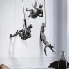 Industrial 3 Piece Climbing Men Resin Wall Decor with Multi Hanging Options and Detailed Handcrafted Design