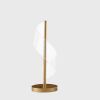 Gold Tubular LED Table Lamp with “S” Wave Swirl Acrylic Shade
