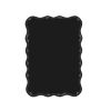 Black Solid Wood Rectangle Mirror with Wavy Frame Design and Clear HD Mirror