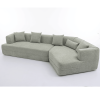 128” Modern Minimalist Style Sofa with Boucle Fabric, 4 Throw Pillows and 1 Lumbar Pillow