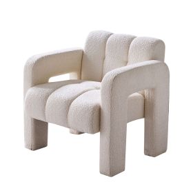 31.10" Wide Boucle Upholstered White Accent Chair