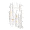 Large Grid Geometric Patterned Iron & Paper Wall Decor with Gold Accents