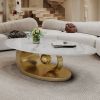Marble Coffee Table with Gold Sculptural Stainless Steel Base