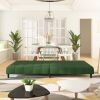 2 in 1 Function Dark Green Velvet Sofa Bed with Adjustable Backrests and Easy To Convert