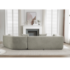 128” Modern Minimalist Style Sofa with Boucle Fabric, 4 Throw Pillows and 1 Lumbar Pillow