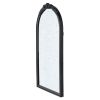 23" x 42" Hand Carved Rose Antique Mirror Frame with Black Wood Arch Design