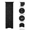 Tall Black Corner Storage Cabinet with 8 Doors and 4 Shelves