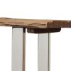 Console Table with Handcrafted Rustic Glam Top and Silver Iron Legs