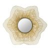 27” Flower Bloom Design Mirror with Gold Metal Mesh Frame
