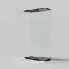 Tempered Glass Black Display Cabinet with LED Light, Remote Control and Multi Light Color Options