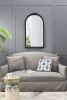 23" x 42" Hand Carved Rose Antique Mirror Frame with Black Wood Arch Design