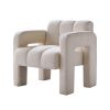 31.10" Wide Boucle Upholstered White Accent Chair