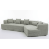 128” Modern Minimalist Style Sofa with Boucle Fabric, 4 Throw Pillows and 1 Lumbar Pillow