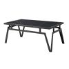 3 Piece Contemporary Black Sintered Stone Table Set with 1 Coffee Table and 2 End Tables