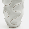 15.5" White Handcrafted Wooden Decorative Flower Vase