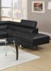 2-Piece Black Sectional L Shaped Sofa Set with Right Facing Chaise & Left Facing Sofa and Adjustable Headrests