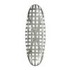 37.4” Vintage Snowshoe Shape Metal Wall Art with Distressed Grid Pattern Design