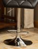 Set of 2, Glascow Black Diamond Tufted Bar Stools with Hydraulic Adjustable Height and 360-Degree Swivel