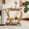 2-Tier Narrow End Side Table with Storage Shelves