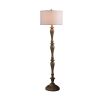Wooden Antique Cream Finish Polyresin Floor Lamp