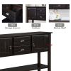 48'' Solid Wood Sideboard Console Table with 2 Drawers and 2 Cabinets and Open Bottom Shelf