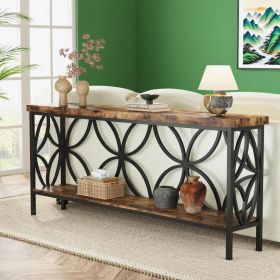 Sofa Table, Industrial Long Sofa Table Behind Couch, Entry Console Table with Storage for Entryway