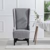 Velvet Wide High-Backrest Accent Chair with Soft Padded Seating Area & Wooden Legs