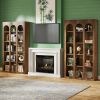 5 Tier Rectangle Bookshelf Display Stand with Arch Shape Detailing and Enclosed Back & Sides