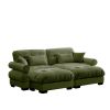 Over Size Modern Velvet Two-Seater Sofa with Ottoman and Matching Waist and Throw Pillows