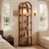 70.8” High Arched Bookshelf Display Rack with 6 Tiers and Open Storage Shelves