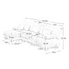 Luxury Modular Sectional Chenille Sofa Couch with Convertible Ottoman, Oversized L Shaped Cloud Couch and Matching Pillows
