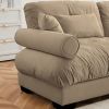 166” Oversized Couch, 4 Seater Modular Sectional Velvet Sofa with Matching Pillows