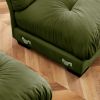 Over Size Modern Velvet Two-Seater Sofa with Ottoman and Matching Waist and Throw Pillows