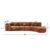 140" Modern Curved Sectional Sofa Chaise Lounge with 3 Matching Pillows and Ready For Use