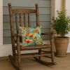 14” California Poppies Throw Pillow with Watercolor Artwork, Indoor/Outdorr Usage and Machine Washable