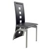 4 Piece Long Backrest Square Hollow Black Dining Chairs