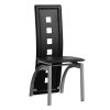 4 Piece Long Backrest Square Hollow Black Dining Chairs